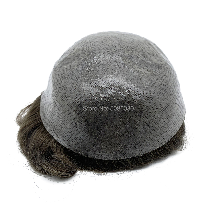 Günstige BIO Spitzen-Toupet-Hautbasis mit Schweizer Spitze vorne für Männer auf Lager