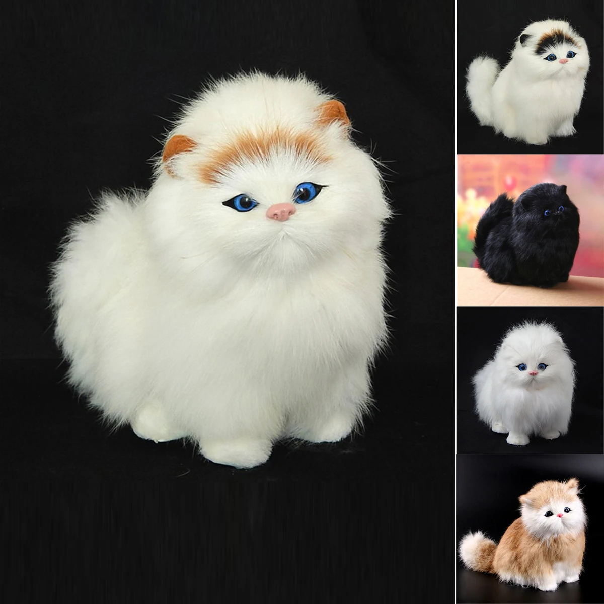 Boneka hewan peliharaan, mainan mewah elektronik kucing dengan ornamen lembut