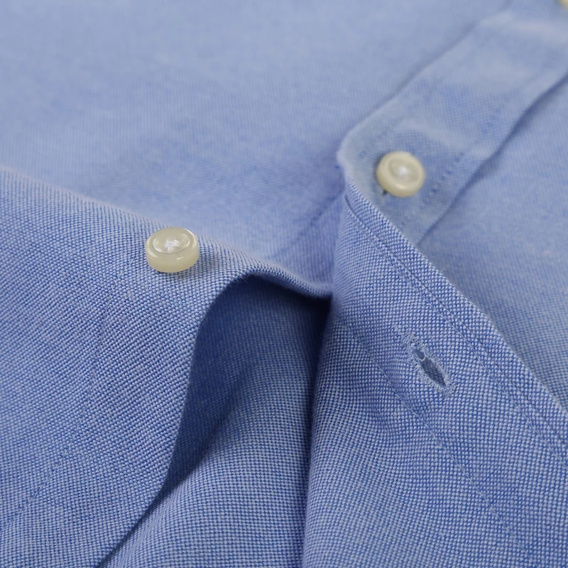 Camisa Oxford de algodón S ~ 6XL para hombre, camisas informales a rayas a cuadros de manga larga, camisa de trabajo con botones de ajuste Regular y bolsillo para hombre