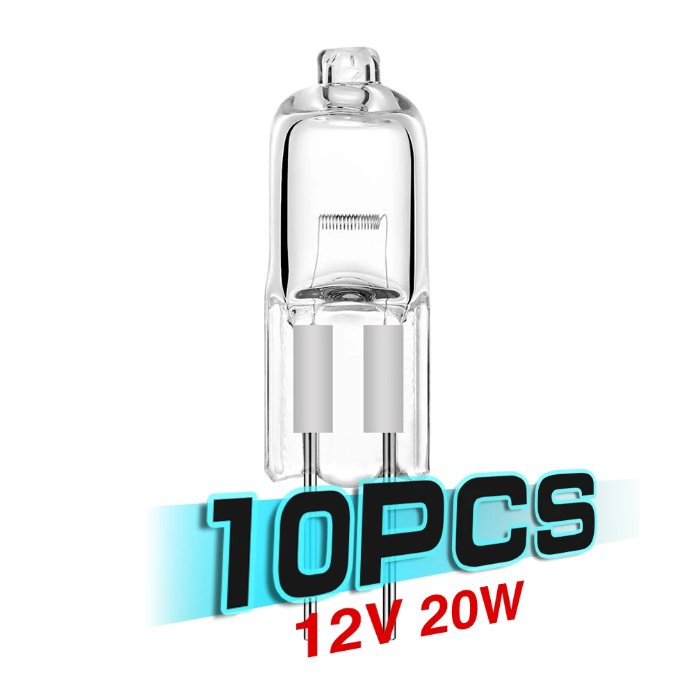 Bombilla halógena de tungsteno tipo jc, lámpara de luz blanca cálida, superbrillante, decoración del hogar, iluminación interior, g4, 12v, 20w, 10 unidades por lote