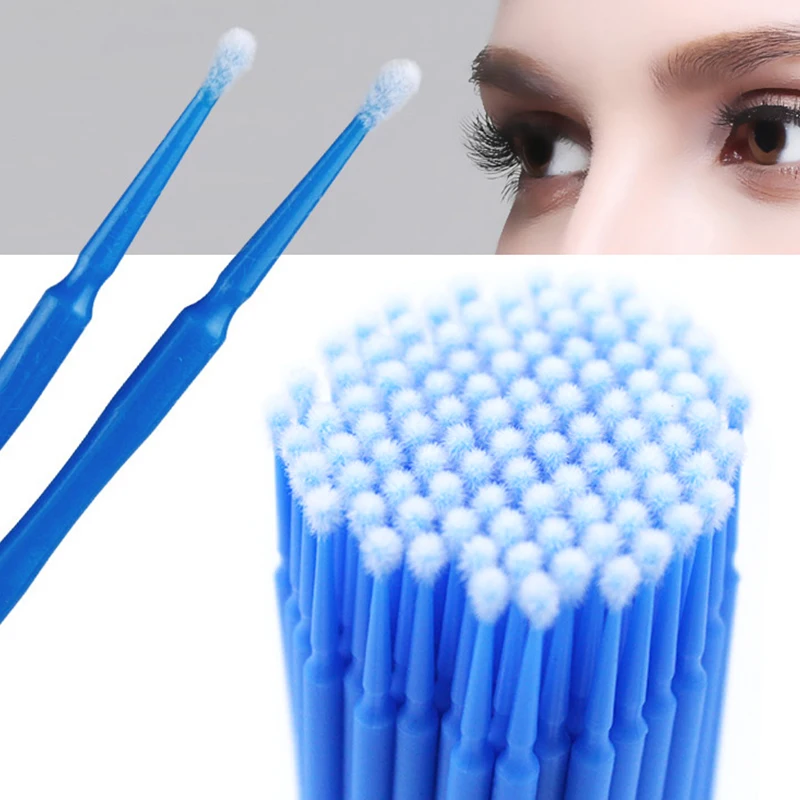 Kekelala 100 Cái/Bình Cây Nối Mi Vệ Sinh Tăm Bông Đầu Mi Nâng Keo Tẩy Applicators Microblade Trang Điểm Micro Cọ Dụng Cụ