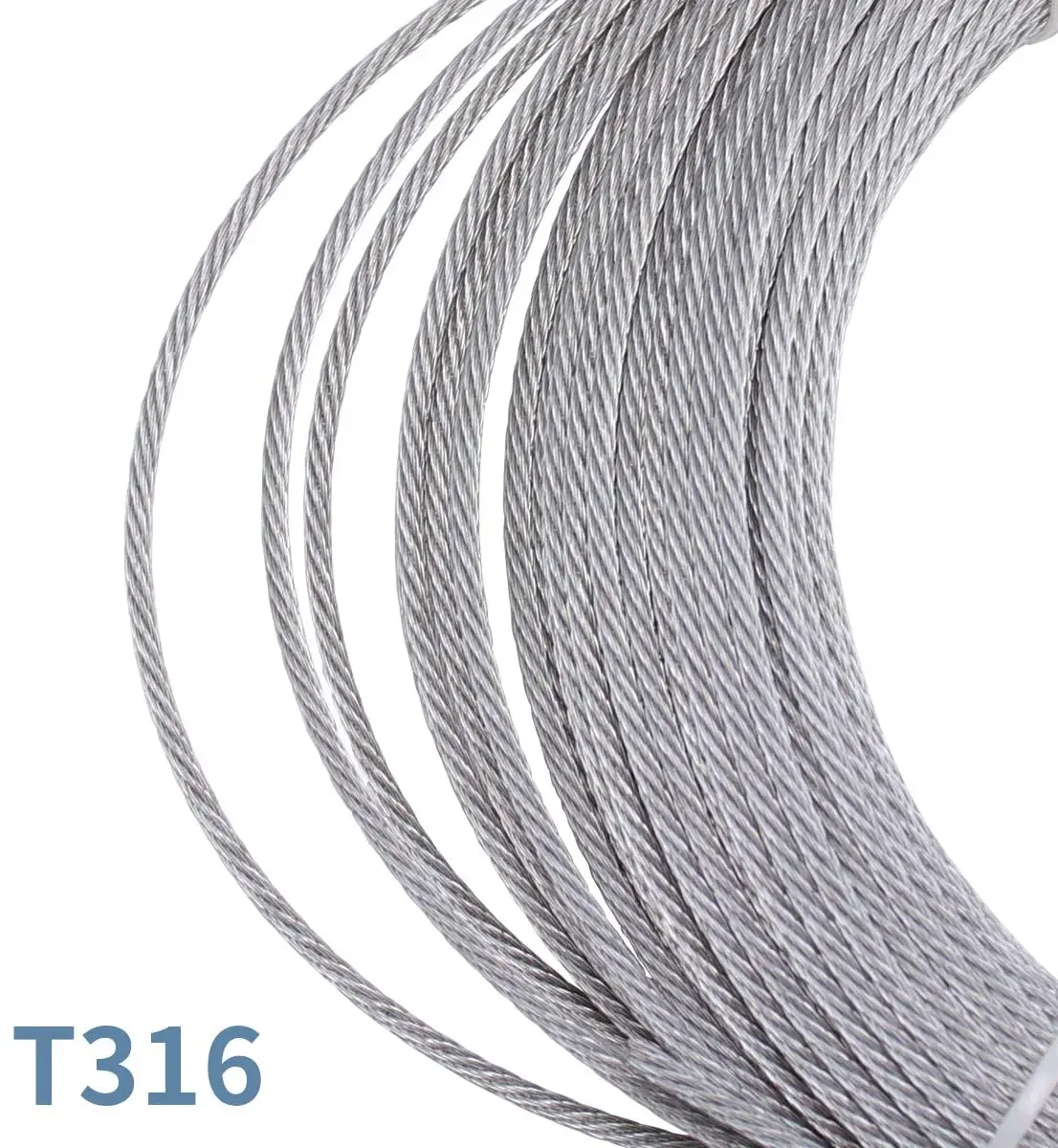 T316 Mềm 1/8 Inch Thép Không Gỉ Máy Bay Dây Cho Sàn Tàu Cáp Lan Can Bộ 7X7 100/164 Chân