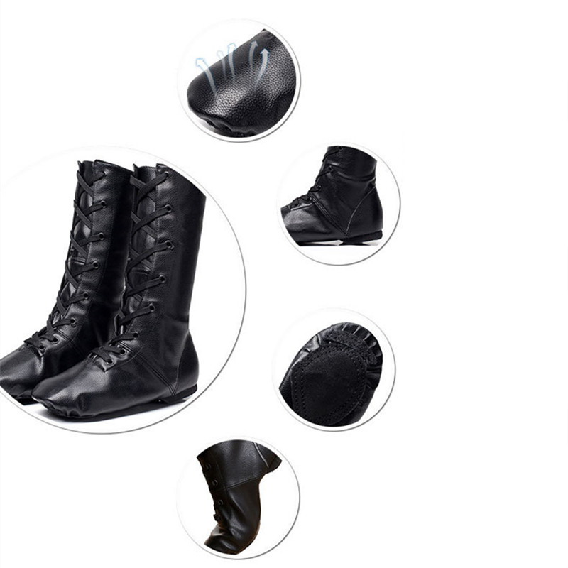 Tanzschuhe Frau Kinder Mädchen Moderne Laufsohle Weiche Ballett Jazz Turnschuhe Atmungsaktive Leder Hohe Weibliche Tanzen Fitness Sport