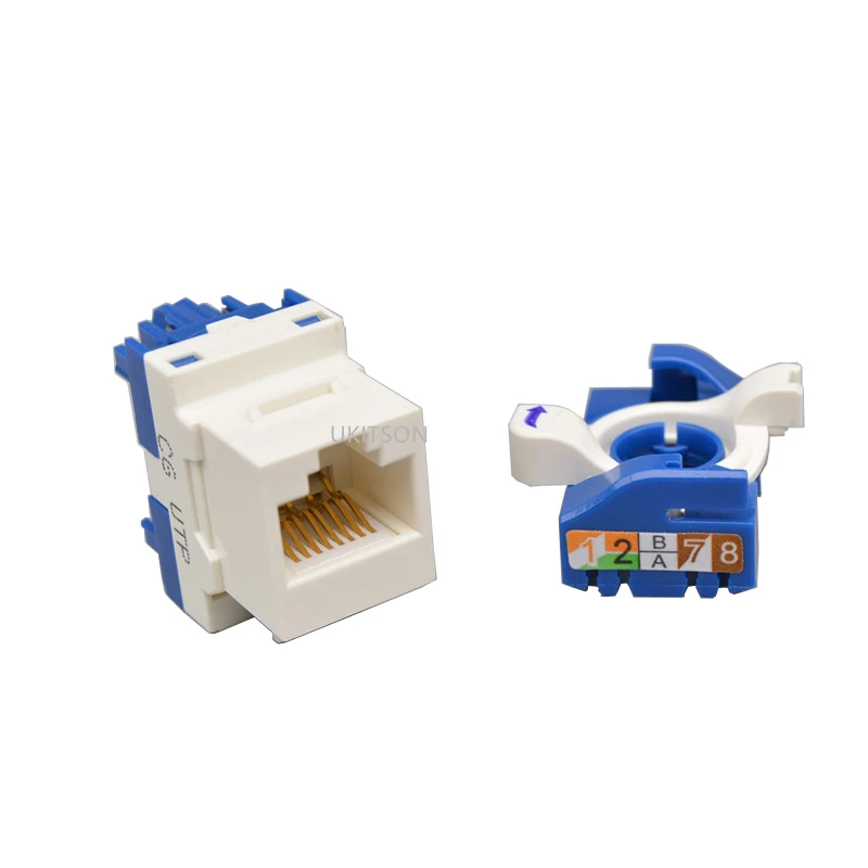Cable giratorio CAT6 RJ45, insertar LAN sin herramientas, módulo Ethernet Keystone, conector Gigabit UTP, enchufe Ineternet sin herramientas