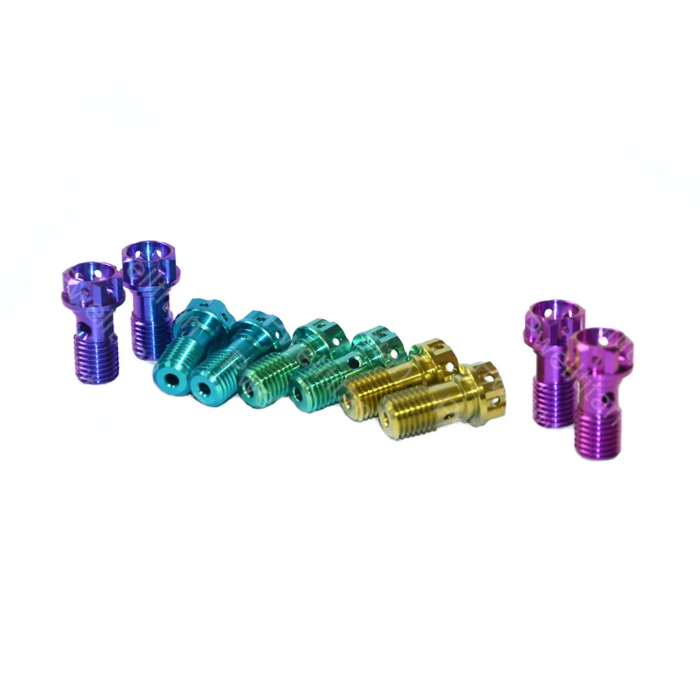 2 Buah Sekrup Selang Minyak Silinder Master Rem M10 * 1.25 Kualitas Tinggi Baut Titanium Banjo Sekrup Tabung Universal Sepeda Motor