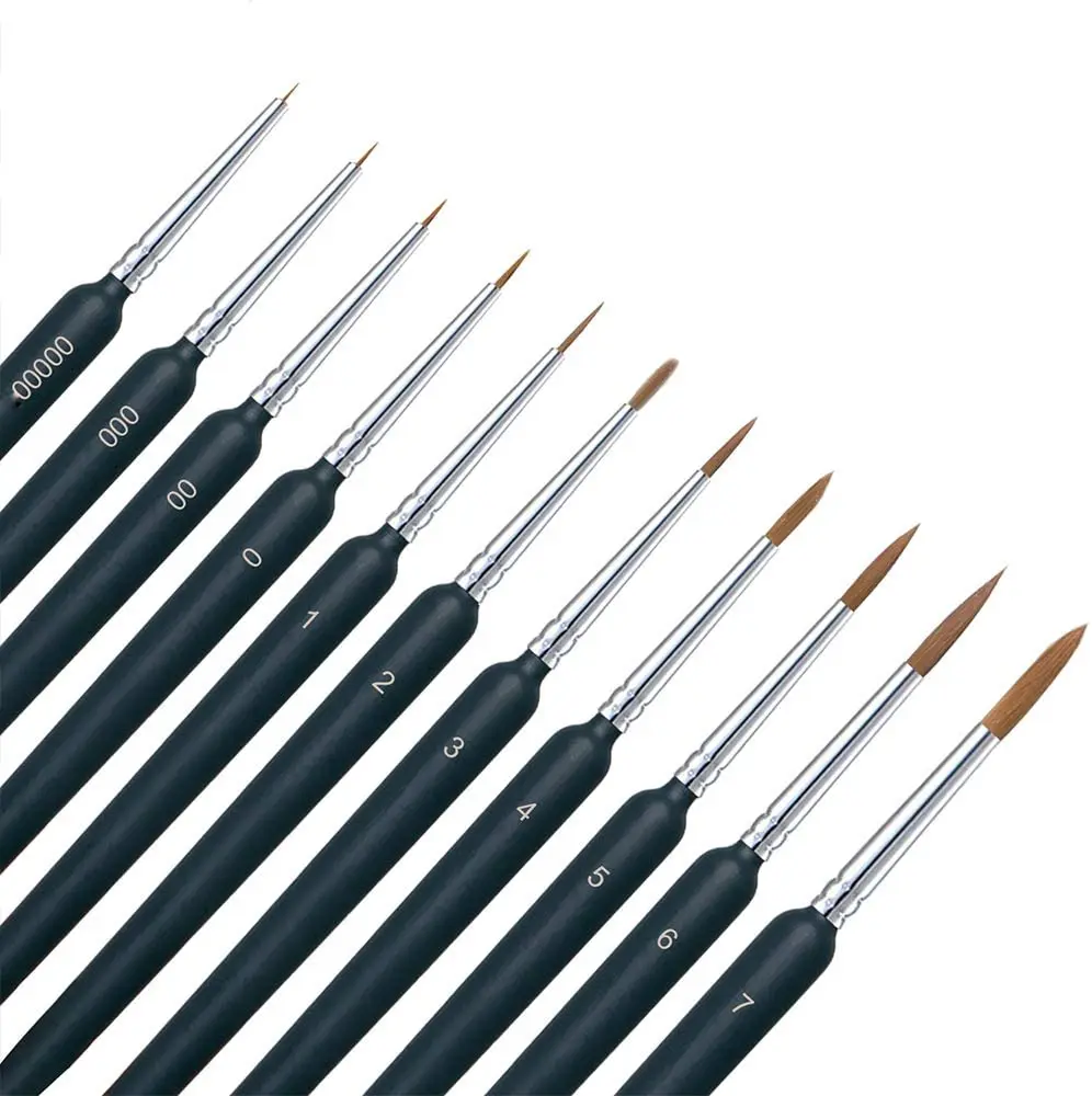 10 Chiếc Thu Nhỏ Bút Lông Họa Tiết Tranh Bút Lông Bộ Tay Cầm Tiện Cho Acrylic Tranh, Con Trưởng Thành Sơn Do Số