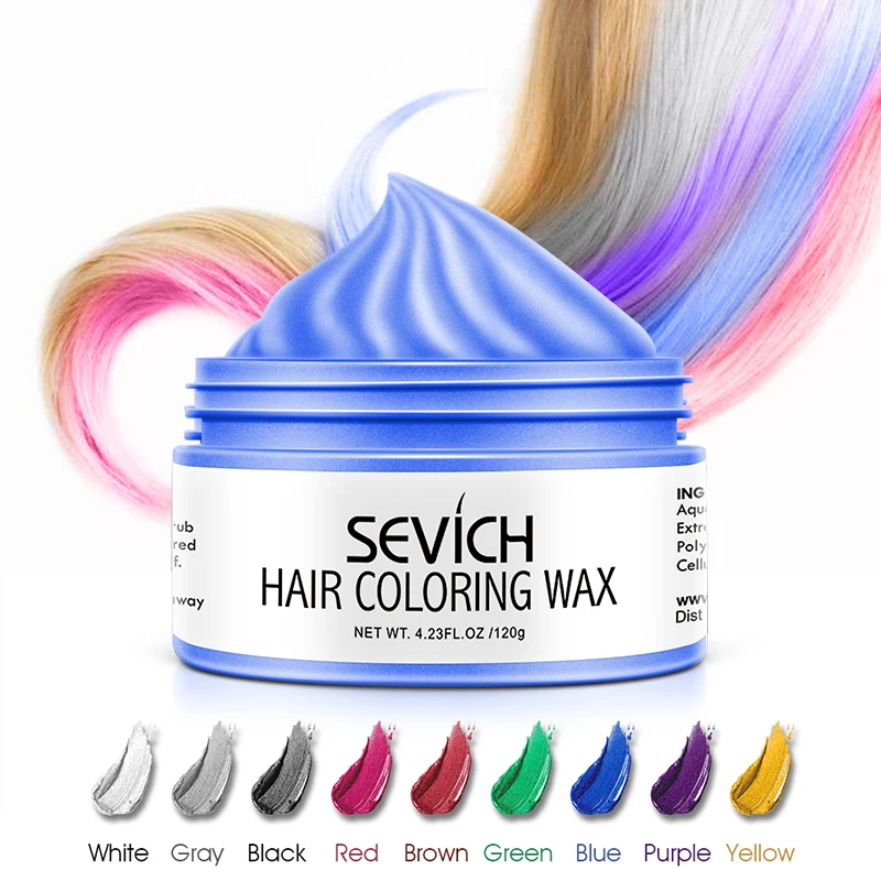 Sevich Tóc Tạm Thời Sáp Màu Áo Diy Bùn 1 Lần Đúc Dán Nhuộm Kem Gel Tóc Cho Tóc tạo Kiểu Tóc Bạc Màu Xám 120G