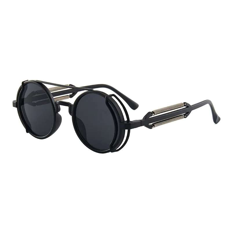 Gafas de sol góticas clásicas Steampunk, gafas de sol de marca de lujo de diseñador de alta calidad para hombres y mujeres, gafas de sol redondas Retro con montura de Pc