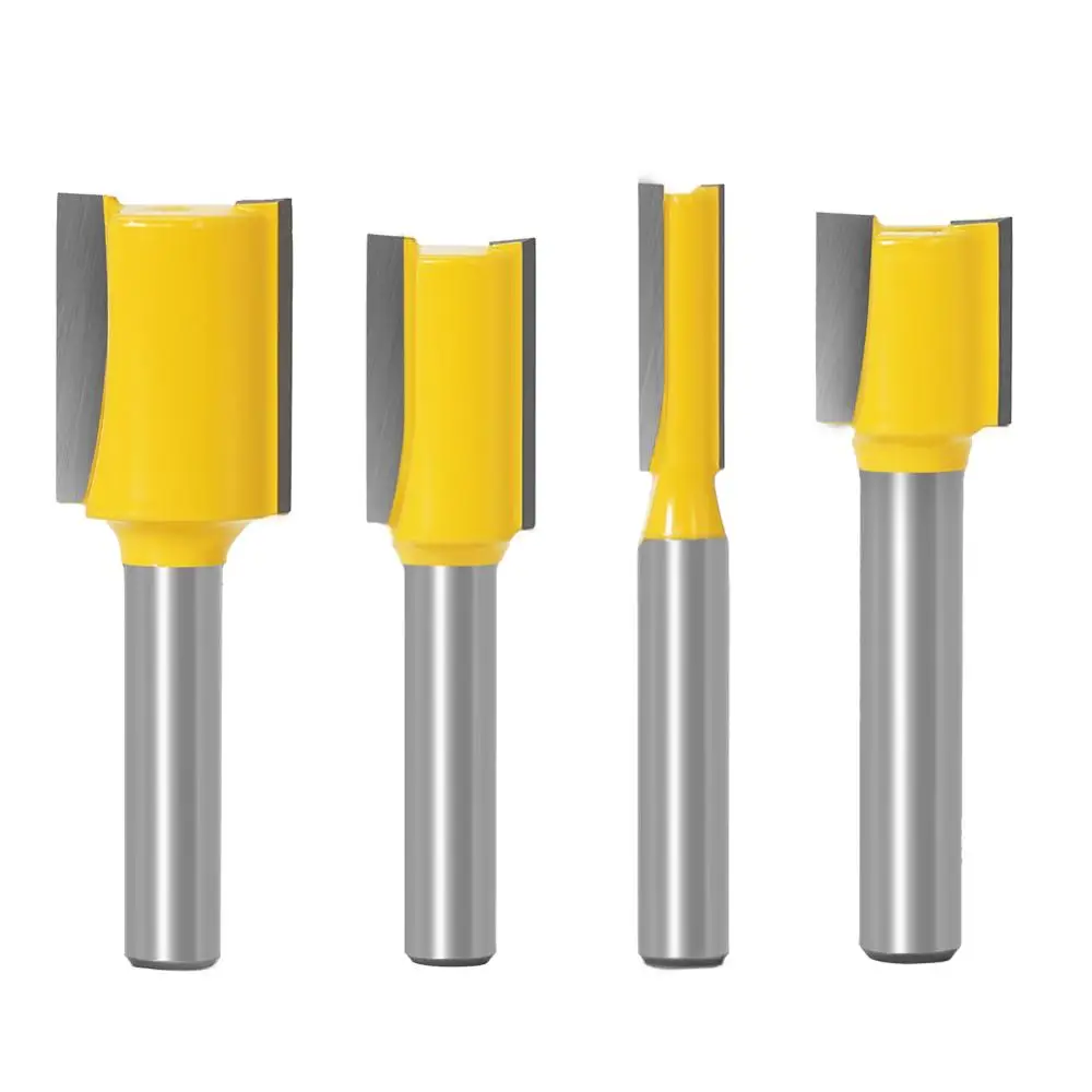 15pcs1/4 นิ้ว Router บิตชุดตัดตรงเครื่องตัดไม้ Bits ทังสเตนคาร์ไบด์ตัดไม้