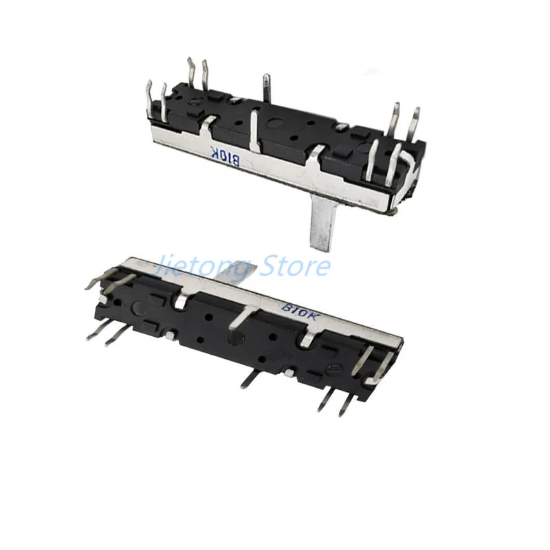 Potenciómetro deslizante de 45mm, 4,5 cm, canal estéreo B10K, longitud del eje 15mm, carrera deslizante 30mm, 1 unidad