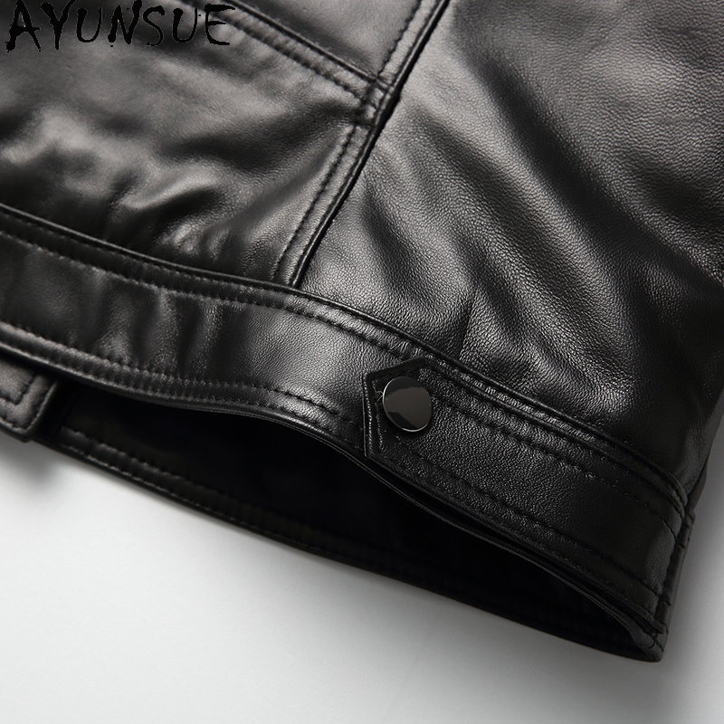 Ayunsue本物のシープスキンのコート女性オートバイの革のジャケット女性90% ホワイトダックダウンコート服2021ファムveste