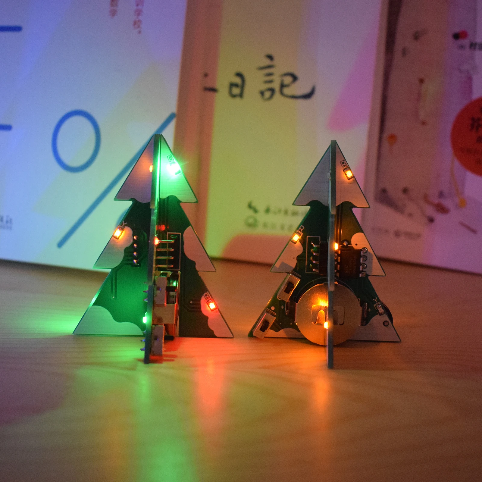 Mini PCB 3D estéreo decoración de árbol de Navidad DIY música SMD componente soldadura Kit electrónico de entrenamiento