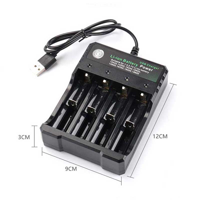 18650 Batterieladegerät 1 2 4 Steckplätze AC 110 V 220 V für 18650 10440 14500 16340 16650 14650 3,7 V wiederaufladbares Lithium-Batterieladegerät