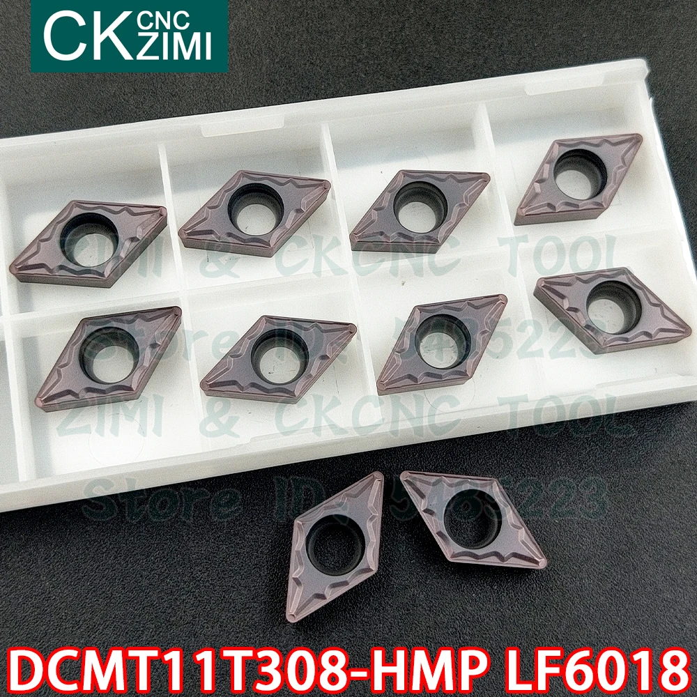 DCMT11T308-HMP LF6018 DCMT 11T308 HMP Sisipan Karbida Alat Sisipan Balik Eksternal Alat Bubut Logam CNC untuk Baja Tahan Karat