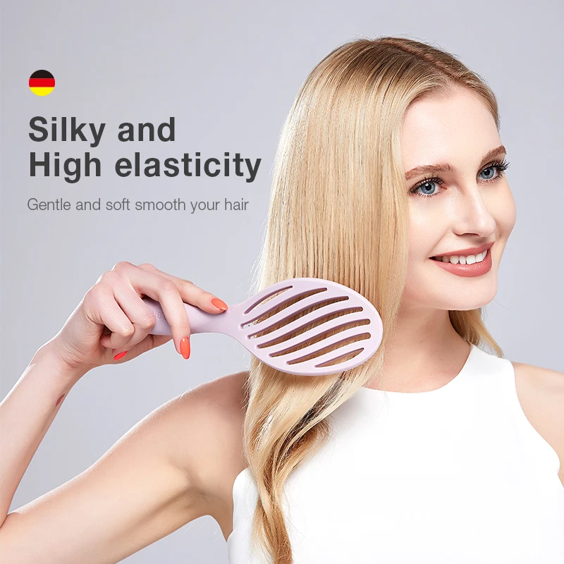 MR.สีเขียว Hollow OUT แปรงผมนวดหนังศีรษะหวีผมจัดแต่งทรงผม Detangler Fast Blow Drying Detangling เครื่องมือเปียกแห้ง CURLY ผม
