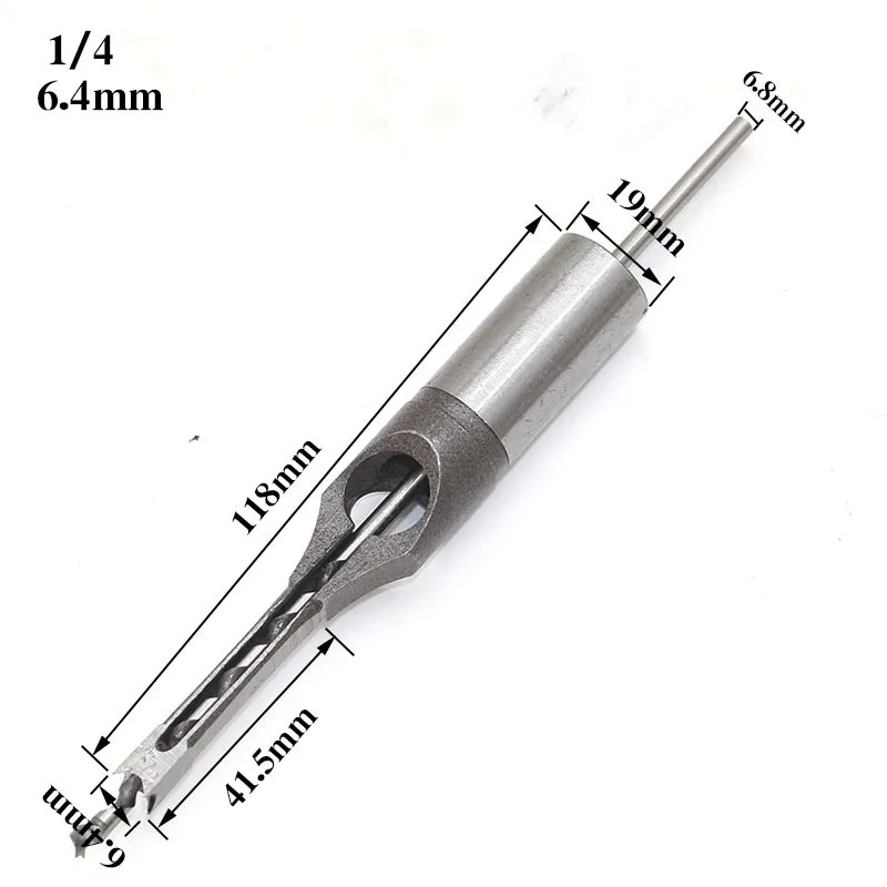 Khoan Sắt HSS Twist Khoan Gỗ Khoan Cụ Bộ Vuông Auger Mortising Đục Bộ Mũi Khoan Lỗ Vuông Mở Rộng Thấy 6.0mm ~ 16Mm