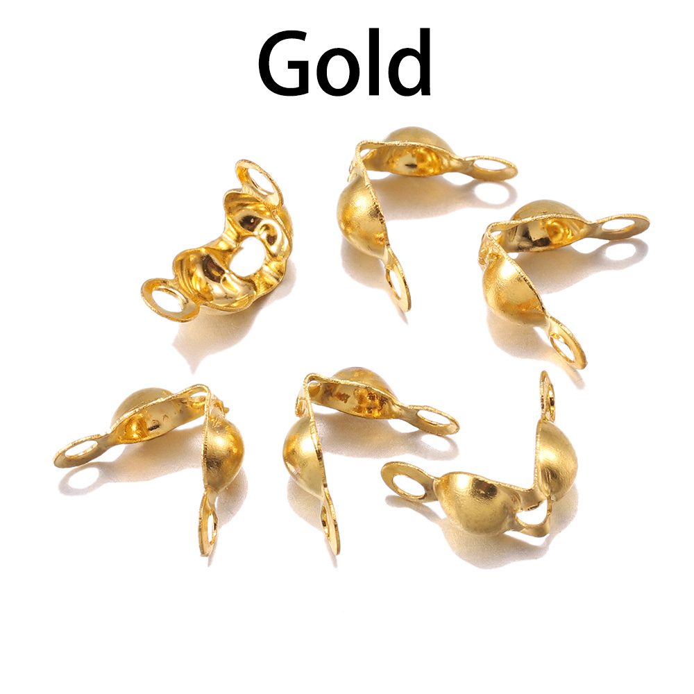 100-200pcs Connector Clasp FITTING 4*7 มม.โซ่ Calotte End CRIMPS ลูกปัด Connector ส่วนประกอบสําหรับเครื่องประดับ DIY ทํา Supplie