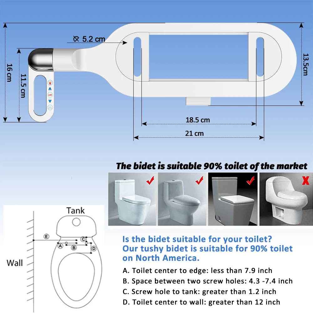 SOOSI Mới Bidet Kèm Siêu Ghế Ngồi Vệ Sinh Đôi Vòi Xoắn Ốc Điều Chỉnh Áp Lực Nước Không Điện Mông Phun