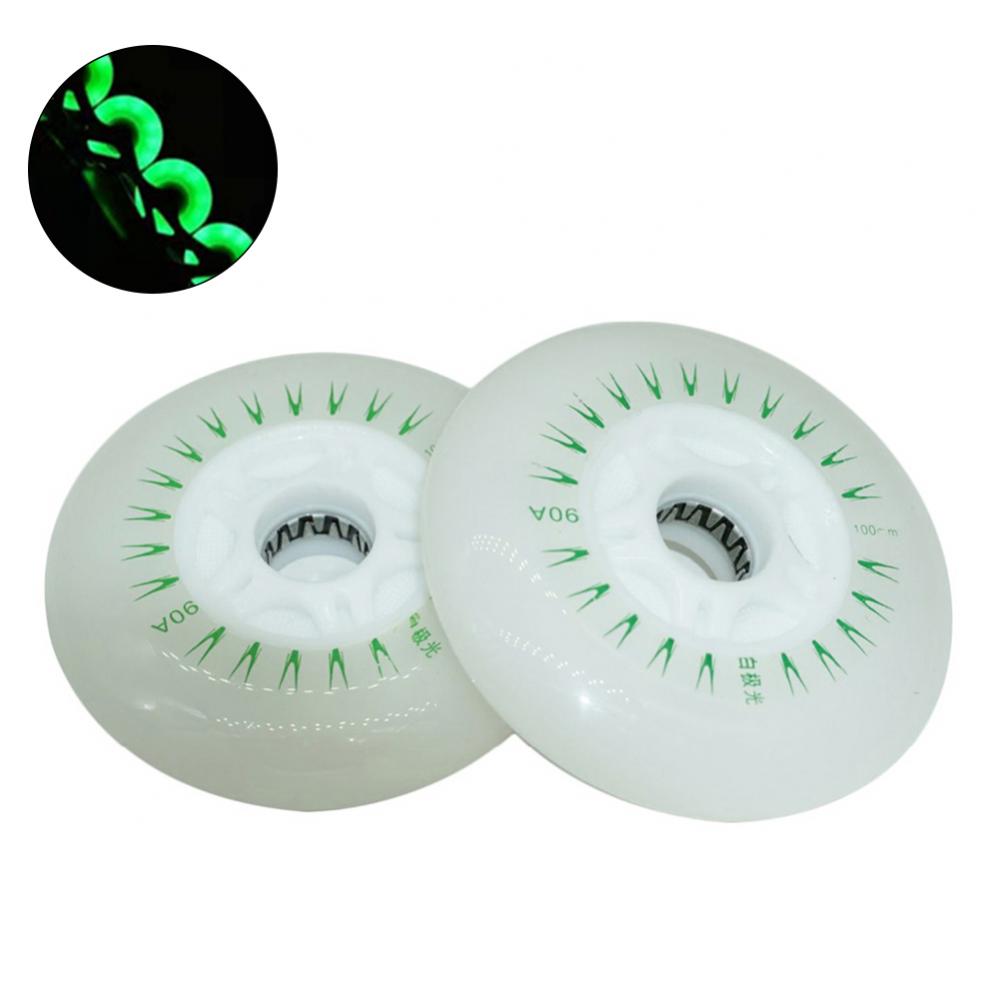 2Pcs 80/76/72mm In-linie Geschwindigkeit Skate Skating LED Licht Blinkt Roller Räder Außen sport Zubehör