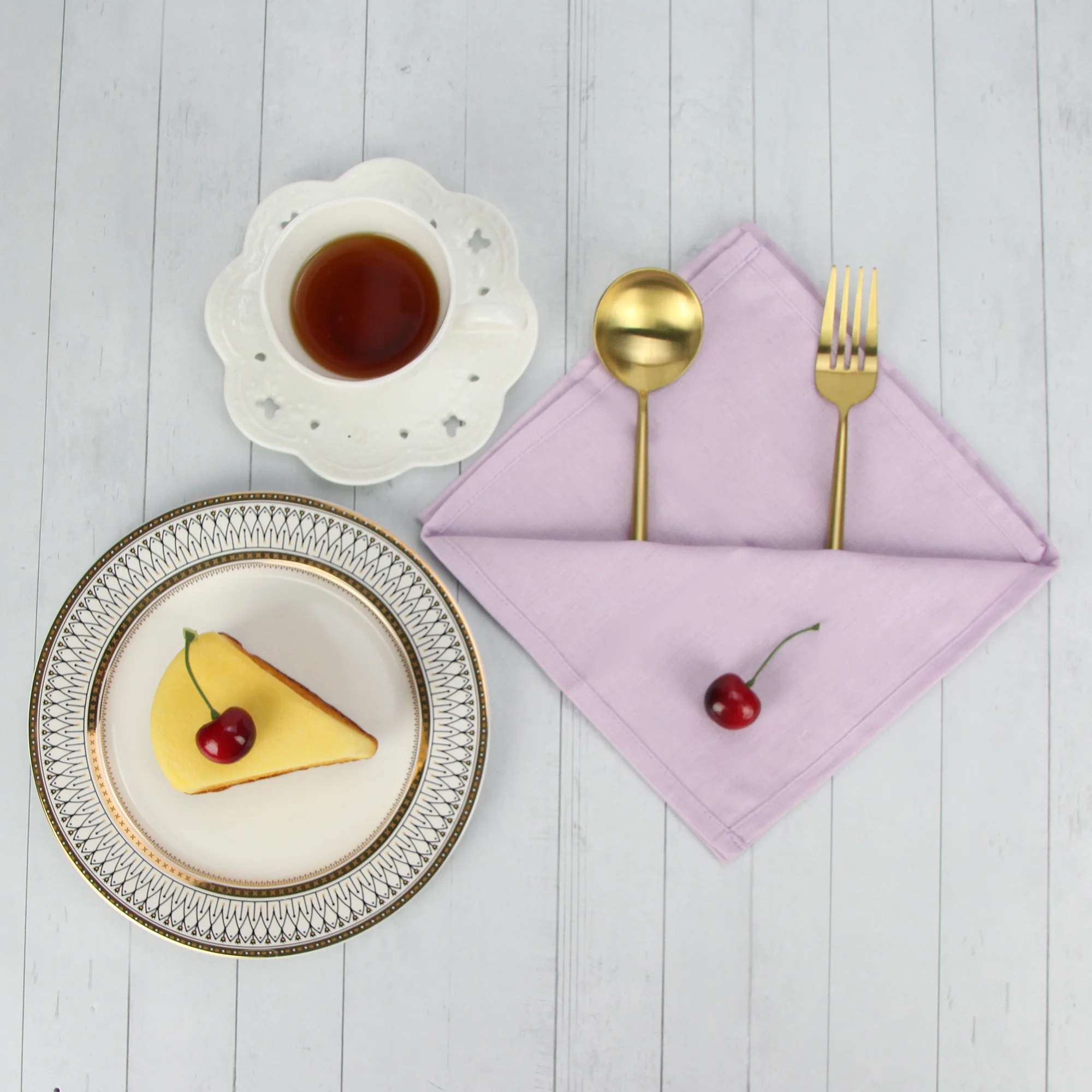 Bộ 12 Chiếc Phẩm Kích Vải Bông Pha Vải Khăn Ăn Placemats Mềm Ăn Trà Khăn Tắm Cho nhà Cửa & Sự Kiện Sử Dụng