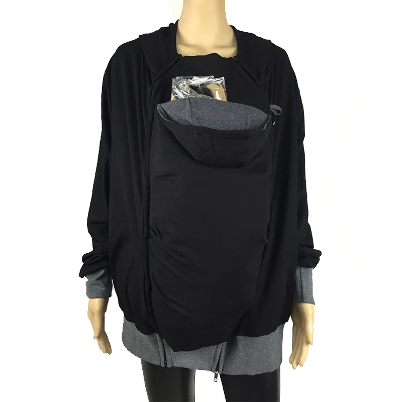 Outono inverno canguru bebê portador com capuz hoodies moletom para o pai babywearing jaqueta multifuncional canguru roupas