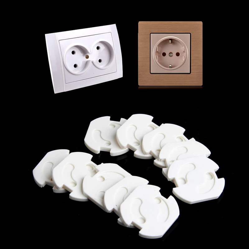 10Pcs EU ซ็อกเก็ตไฟฟ้าเด็กทารกเด็กความปลอดภัยป้องกันไฟฟ้า Shock ปลั๊ก Protector ฝาครอบหมุน