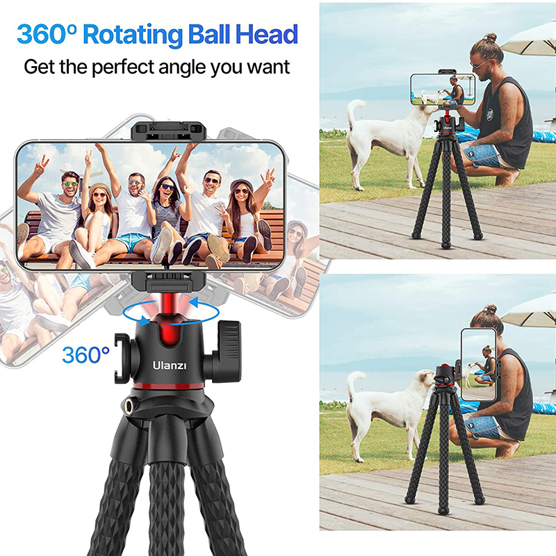 Vijim ulanzi MT-33 tripé de polvo flexível para câmera de telefone dslr 2 em 1 design tripé com suporte de telefone sapata fria lateral parafuso de 1/4 ''