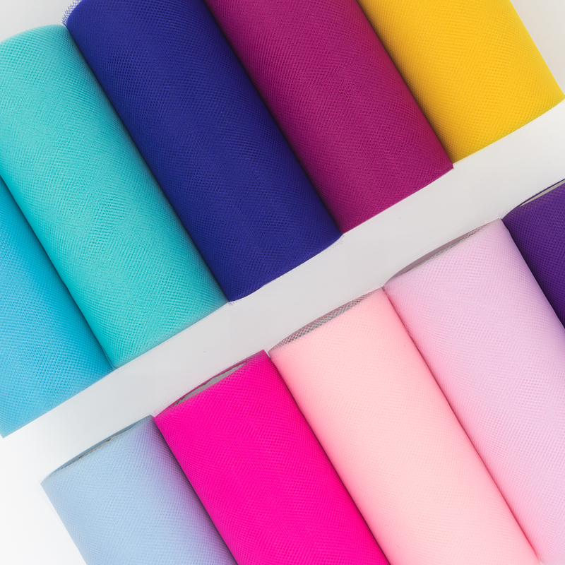 Tulle ROLL SPOOL 25 หลา 15 ซม.สีขาว Organza ROLL สีแดงสีฟ้า Tulle Organza ผ้า Tutu กระโปรงสาว Baby Shower Decor PARTY Supplies
