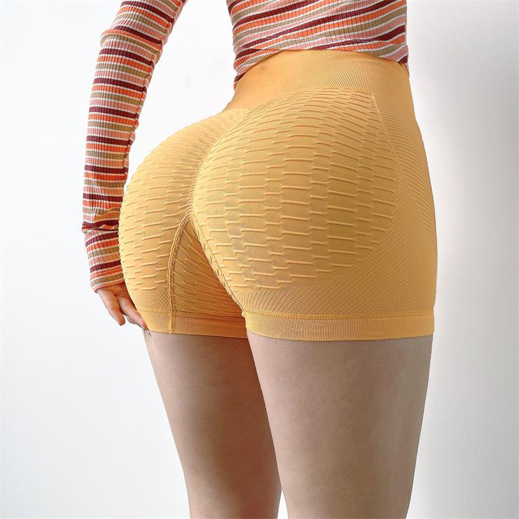 Celana Pendek Olahraga Pinggang Tinggi Celana Pendek Yoga Kebugaran Mulus Atletik Celana Pendek Lari Yoga Elastis Legging Olahraga Wanita Gym