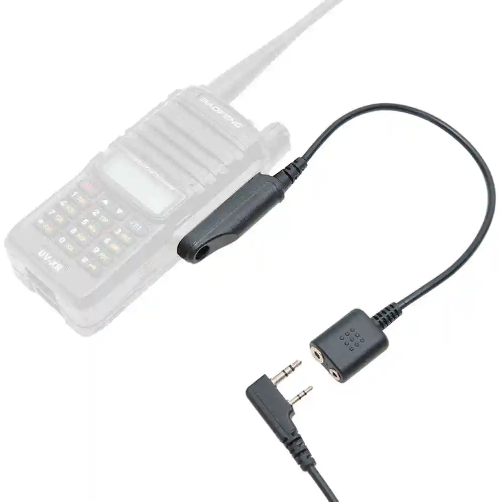Adapter Kabel Baofeng UV-9R Plus Wodoodporne Radio do 2-pinowego zestawu słuchawkowego z mikrofonem dla UV-9R Plus UV-XR Wodoodporne Walkie Talkie