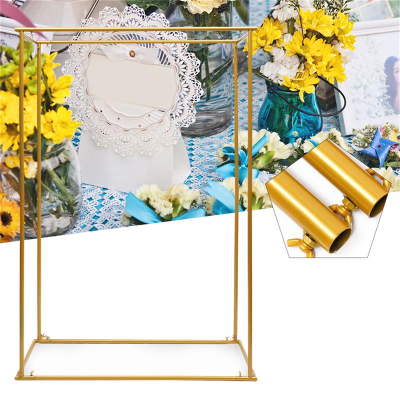 Présentoir d'arc de mariage en métal doré, support d'invite de mariage, extérieur, jardin, pelouse, arrière-cour, fête d'anniversaire