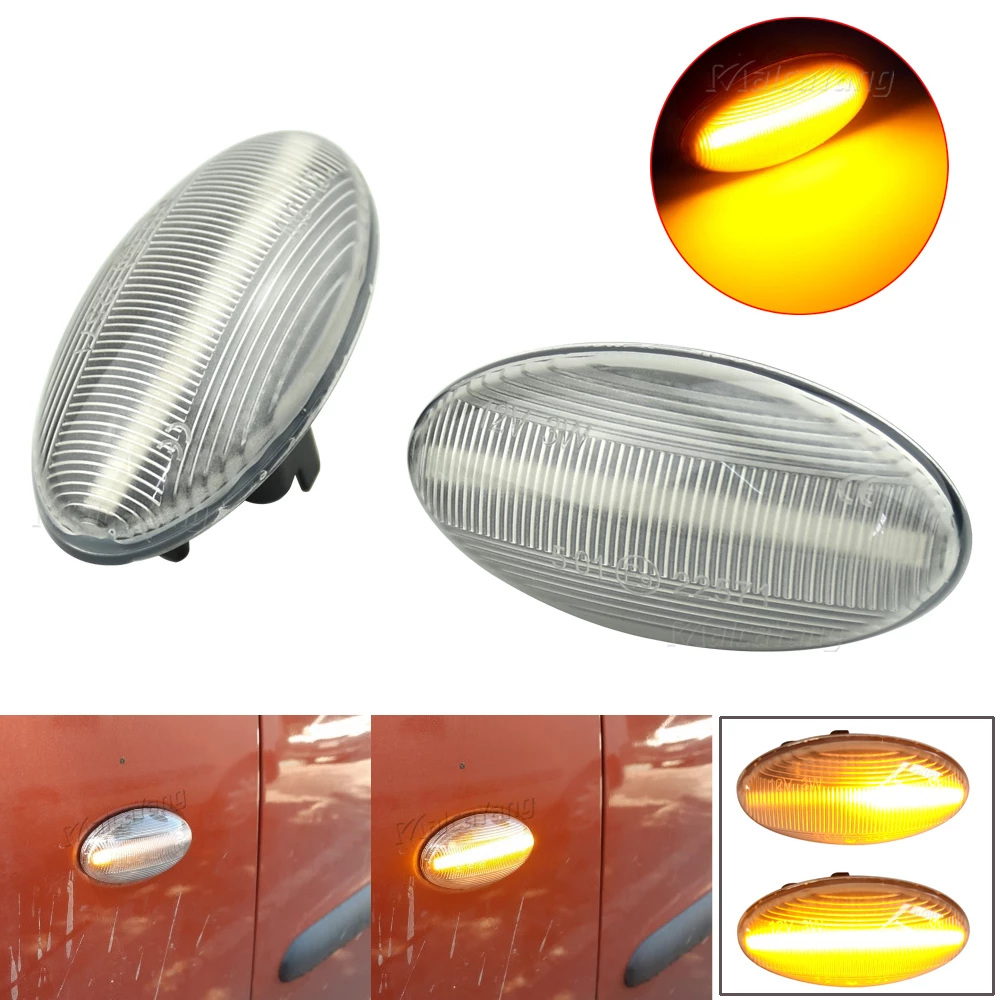 2x Đèn Led Năng Động Nhan Bên Bút Ánh Sáng Đèn Xe Đạp Peugeot 1007 107 206 207 307 407 607 Đối Tác Chuyên Gia