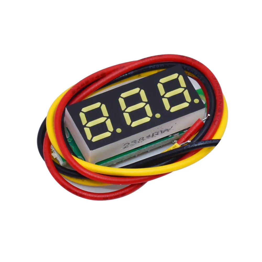 Voltímetro Digital de 0,36 pulgadas y 0,36 ", rojo, verde, azul, CC 0V-100V, tres líneas, medidor de voltaje de 3 dígitos, pantalla LED a Color