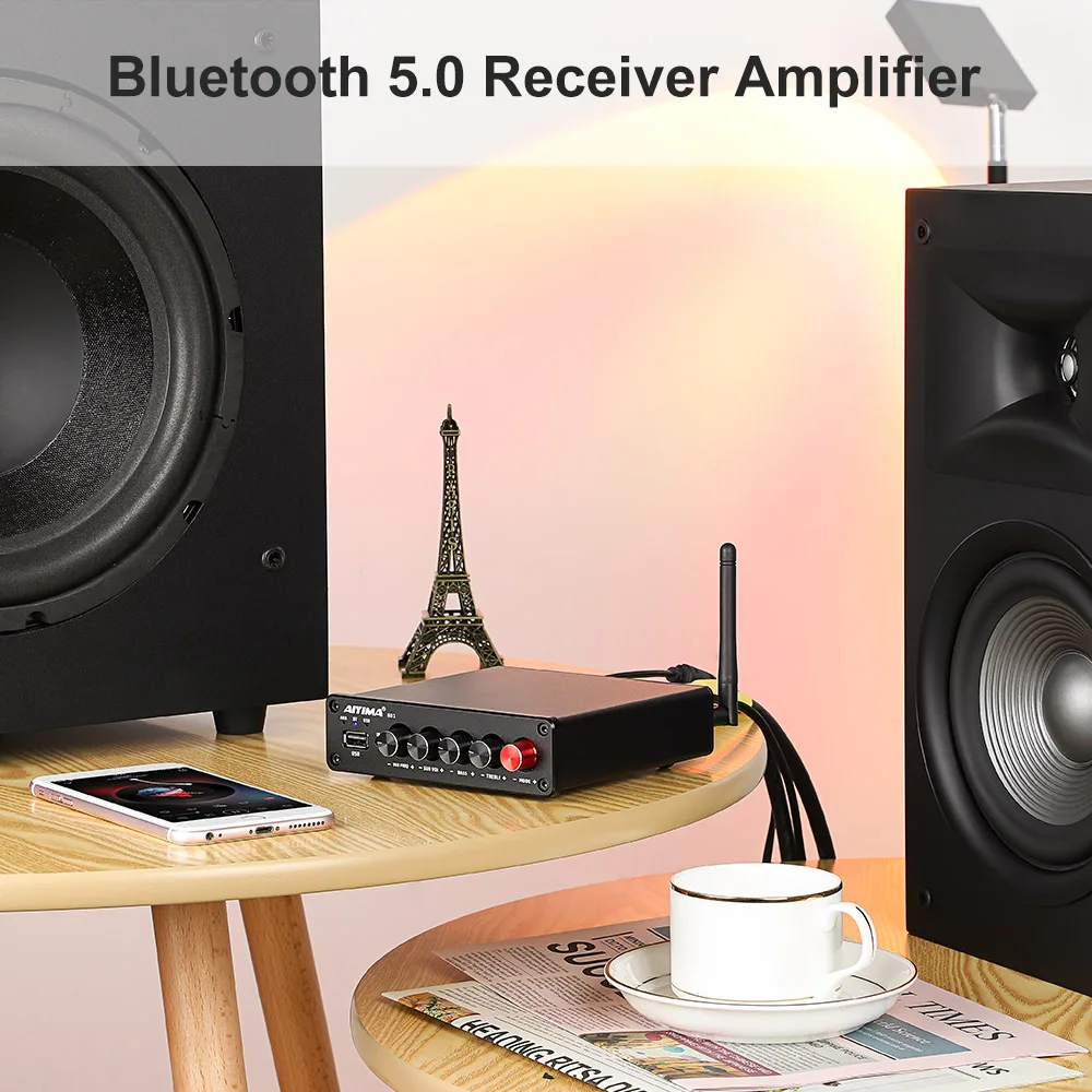 AIYIMA Audio B01 Bluetooth TPA3116D2 Усилитель сабвуфера 100 Вт Hi-Fi стерео цифровой 2,1 усилитель класса D Bass Treble для домашнего кинотеатра