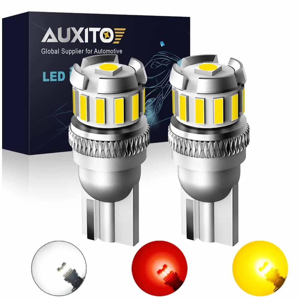 2 uds T10 W5W bombillas LED rojo Canbus 194 168 LED liquidación luz amarilla Interior del coche lectura puerta maletero lámpara de placa de matrícula 6500K