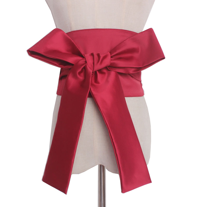 Gravata vintage com laço frontal, cintos largos para mulheres vestido feminino, corpete com faixa borboleta, cinto japonês