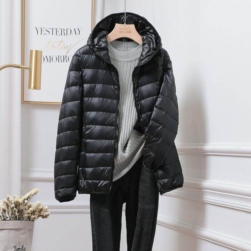 ฤดูใบไม้ผลิฤดูใบไม้ร่วงผู้หญิง Ultralight บางลงเสื้อสีขาวเป็ดลงแจ็คเก็ตแจ็คเก็ตฤดูหนาวที่อบอุ่น Coat Parka หญิงแบบพกพา Outwear