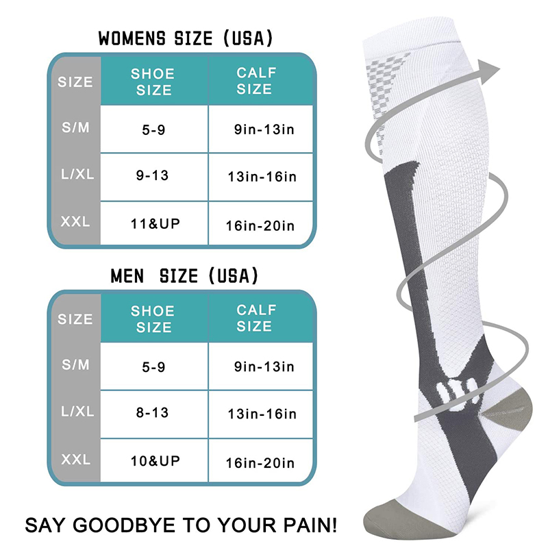 Calcetines de compresión deportivos médicos Brothock para hombres y mujeres, calcetines de enfermera para correr de 20-30mmHg para venas varicosas, calcetines para correr, ciclismo y viajes