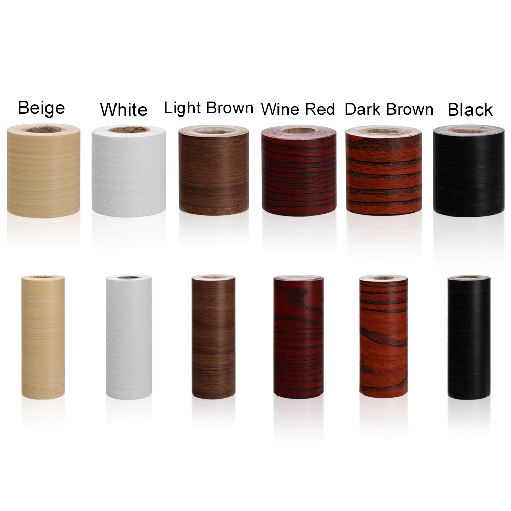 Papel tapiz de línea de cintura de grano de madera autoadhesivo, PVC impermeable, borde de pared, pegatinas de tablero de base, calcomanías de vinilo, calcomanía de decoración del hogar, 1PC