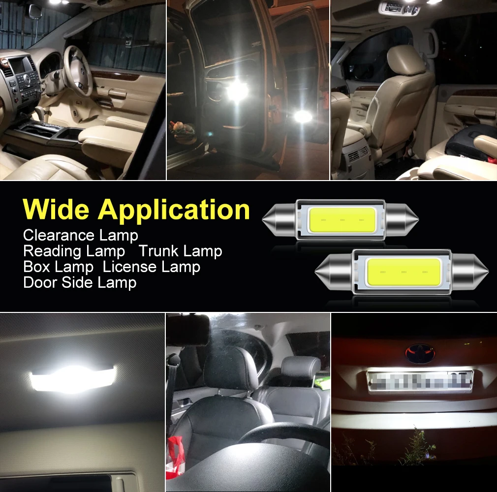 10 ชิ้น C5W C10W หลอดไฟ LED Canbus 31 มิลลิเมตร 36 มิลลิเมตร 39 มิลลิเมตร 41 มิลลิเมตร Festoon Led ภายในรถโดมอ่านใบอนุญาตแผ่น 12 โวลต์อัตโนมัติสีขาว