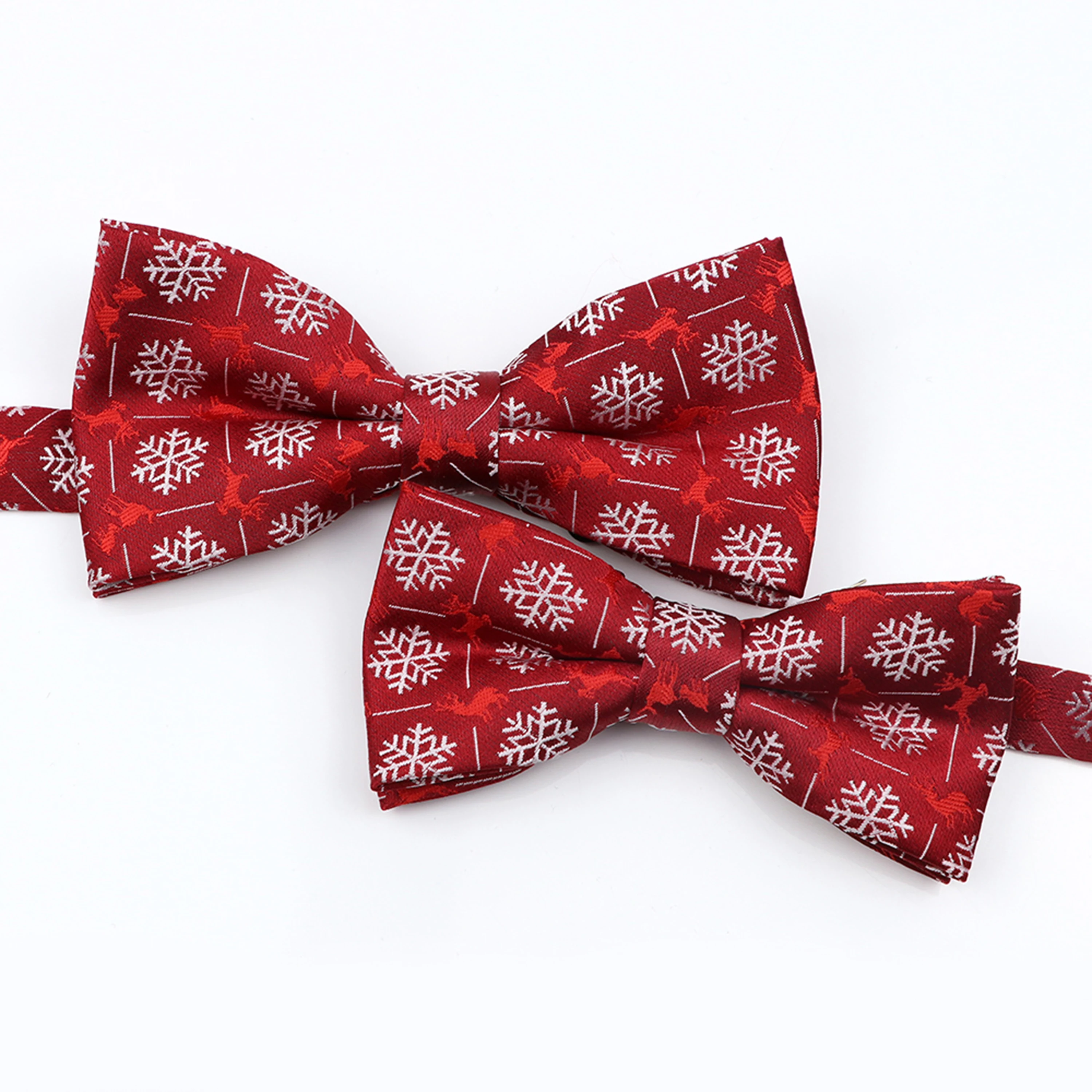 Nam Giáng Sinh Thắt Nơ Cao Cấp DẠ Nỉ Dệt Đỏ Xanh Dương Cha Mẹ-Con Bowtie Bộ Lễ Hội Chủ Đề Ông Già Noel Cravat phụ Kiện