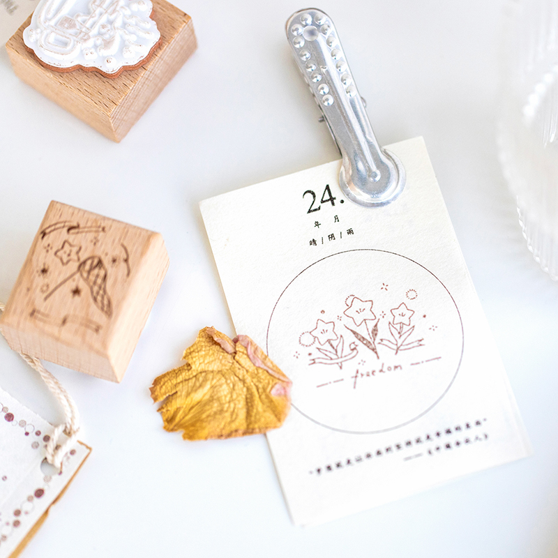 Yoofun スターリバーウッドスタンプ標準ゴムかわいいスタンプシール DIY スクラップブッキングジャーナルカードメイキング Decoroation 工芸品