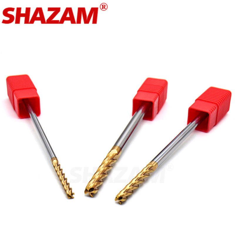 Dao Phay Hợp Kim Phủ Thép Vonfram Dụng Cụ HRC55 Cnc Endmill Đầu Kéo Dài Thời Gian Xay Bộ Xay Đáy Phẳng Dài