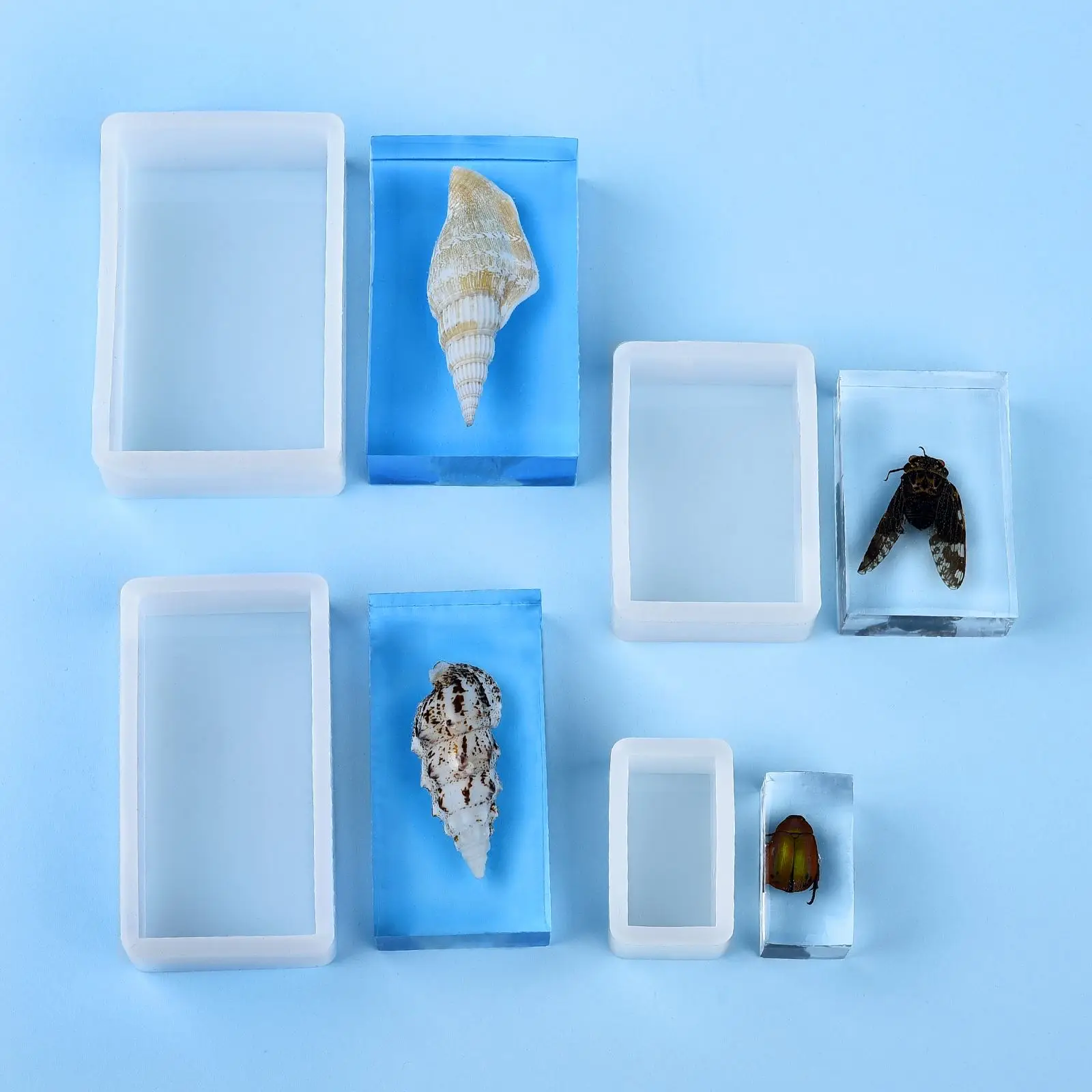 Cuboid Cube เรซินแม่พิมพ์คริสตัลอีพ็อกซี่ซิลิโคนแม่พิมพ์ DIY เครื่องประดับจี้ถาดแม่พิมพ์สแควร์สี่เหลี่ยมผืนผ้าหล่ออุปกรณ์เสริม