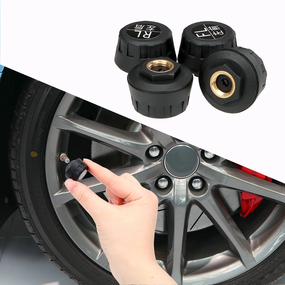 4 センサー車 TPMS タイヤ空気圧監視システム太陽光発電デジタル LCD ディスプレイ自動セキュリティ警報テスター自動車テスト