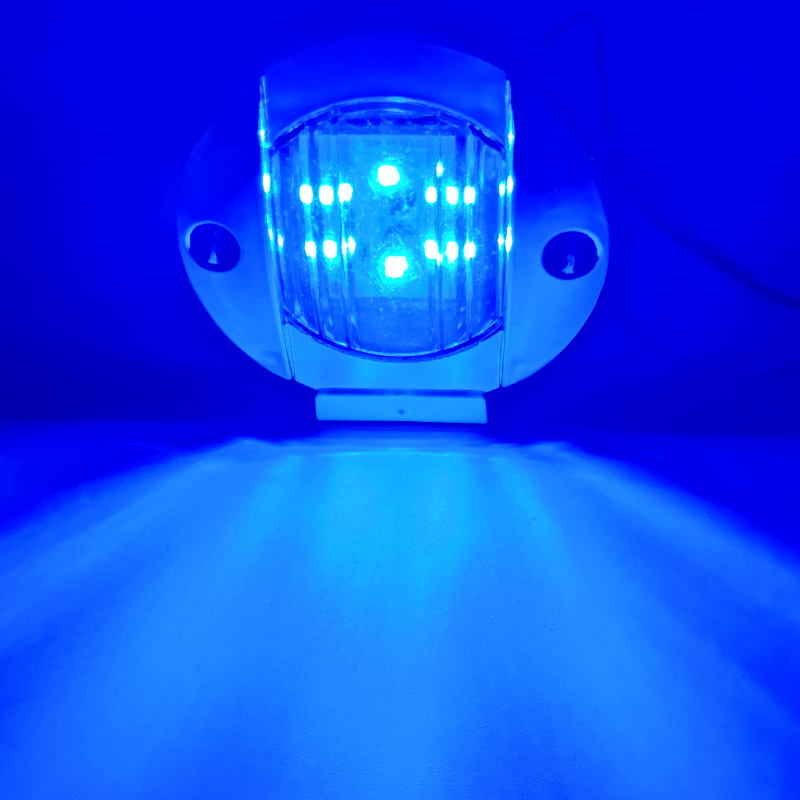 4 pièces 12V Marine bateau arrière LED feu arrière rond blanc froid feu arrière Yacht accessoire bleu jaune vert rouge