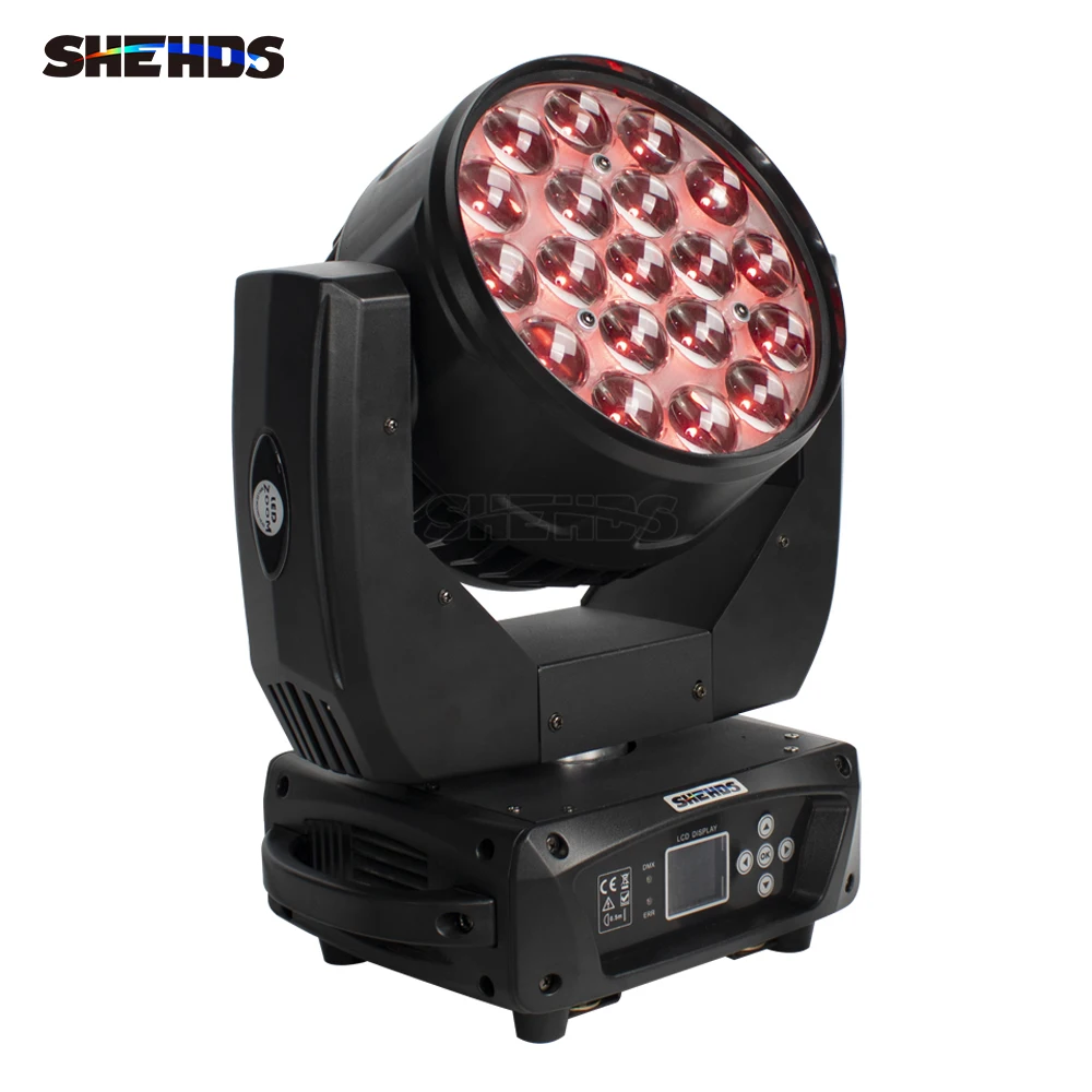 SHEHDS Bản Nâng Cấp Mới LED Tia + Rửa 19x1 5W/6X15W RGBW Zoom Chiếu Sáng DXM Cho DJ Disco Thanh Đảng Giai Đoạn Thiết Bị Chiếu Sáng