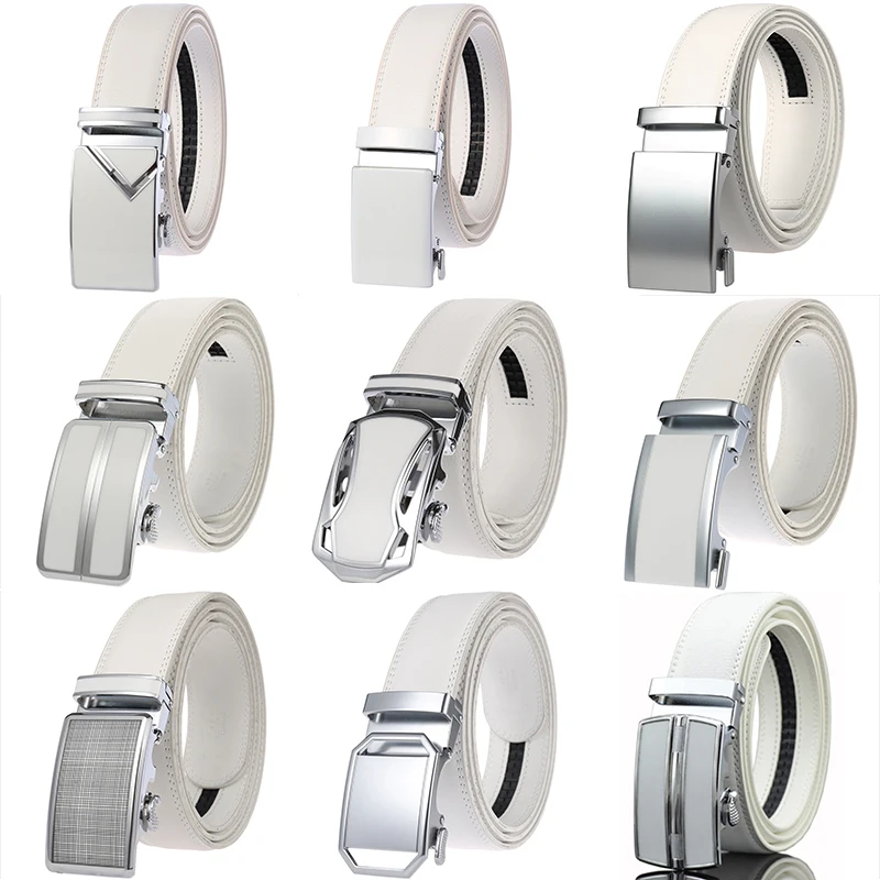 CETIRI 130Cm 140Cm 150Cm 160Cm Plus Kích Thước Dây Đai Dài Trắng Nam Dây Hợp Kim Tự Động Khóa Thật da Bò Thắt Lưng Da Cao Cấp Thương Hiệu
