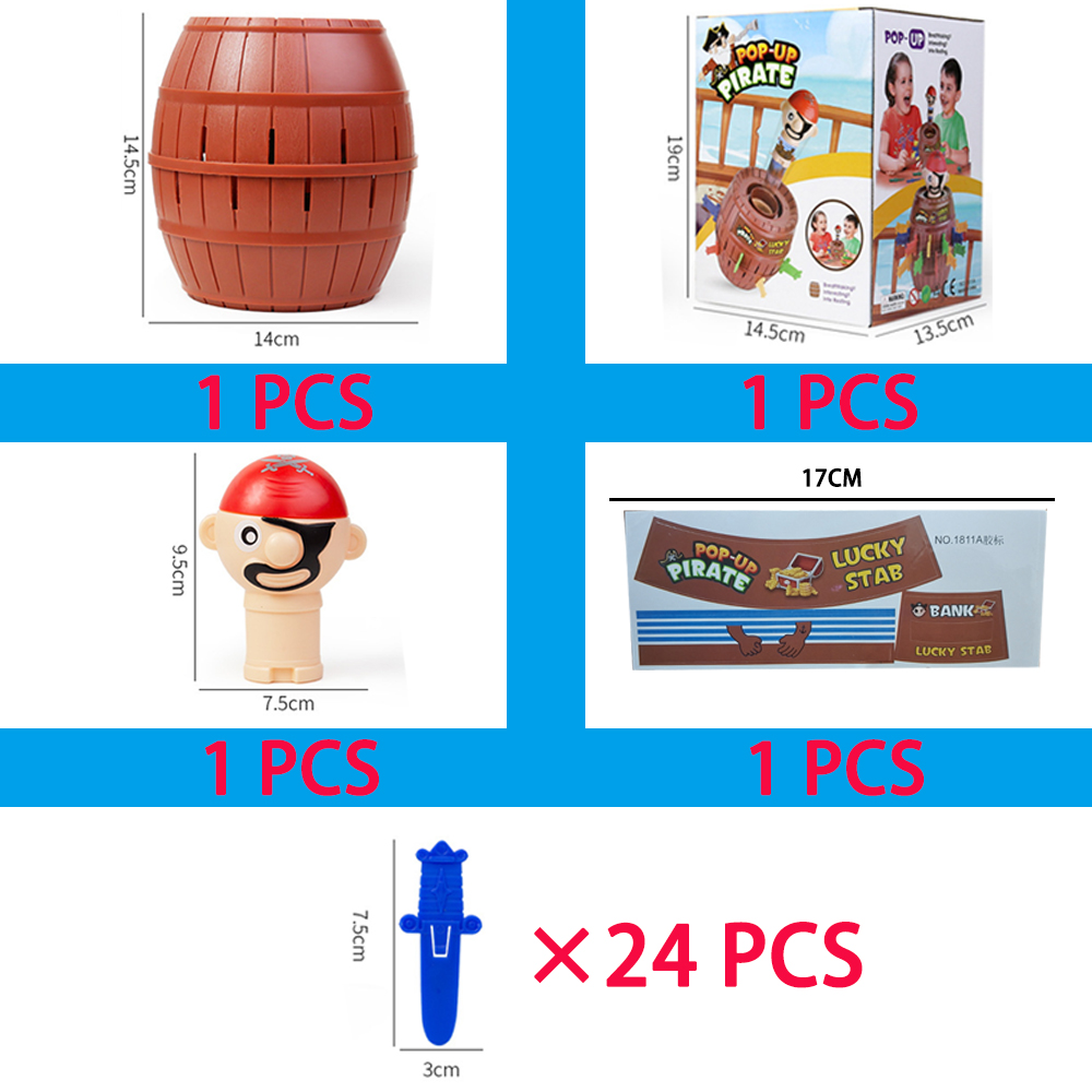 Gorąca sprzedaż śmieszne nowość dzieci dzieci szczęśliwa gra gadżet żarty Tricky Pirate Barrel gra pirackie wiadro Kiddie Toy