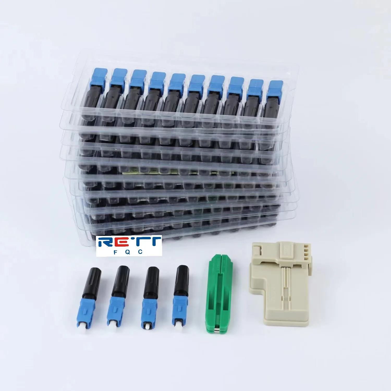 SC APC Fiber Optic Fast Connectors SC Single Mode UPC ไฟเบอร์ออปติก Quick Connectors Mechanical สำหรับ FTTH CATV เครือข่าย